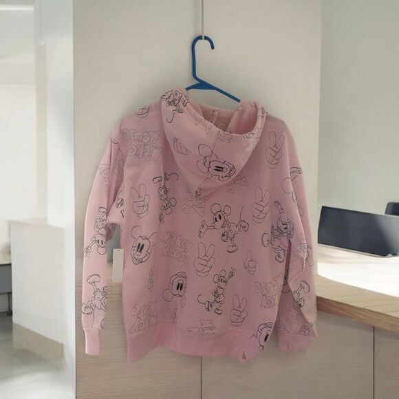 Disney Mickey Mouse Hoodie Sweatshirt Women Size M Pink Full Zip Fleece NWT - Picture 3 of 4